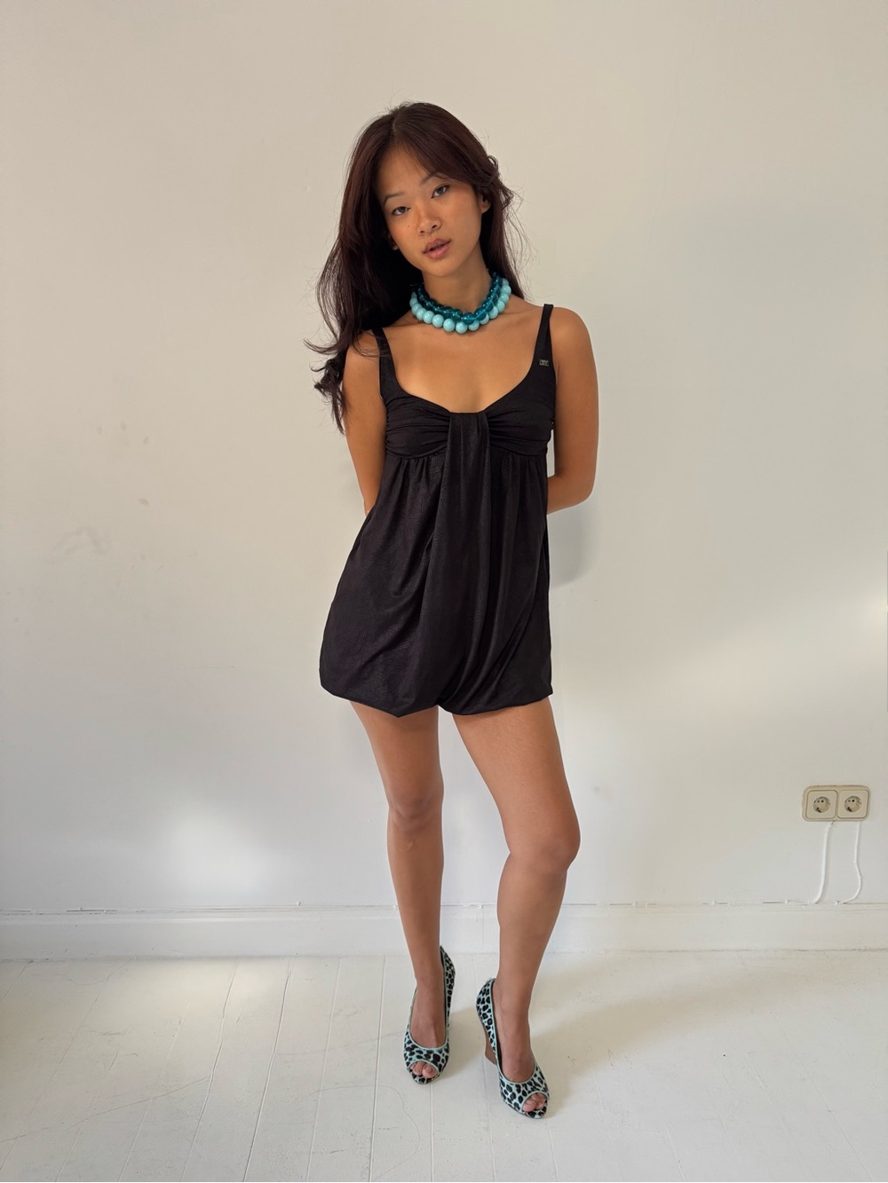 Miss Sixty Black Mini Babydoll Dress